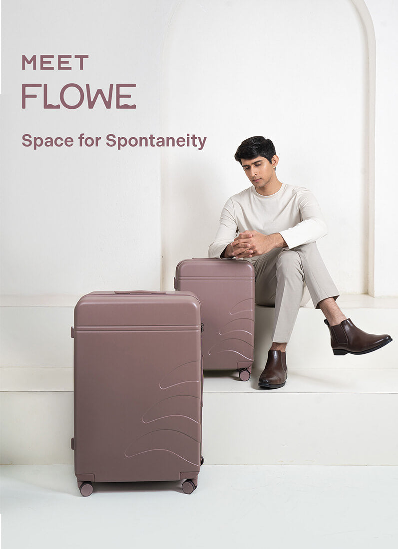 Flowe Combo | Brown | Cabin+Large Hard Luggage