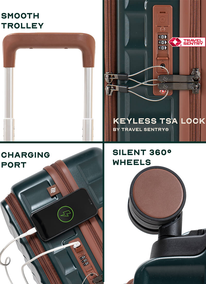 OdysseyPro Combo Set of 3 | Forest | CabinPro+Medium+Large Hard Luggage