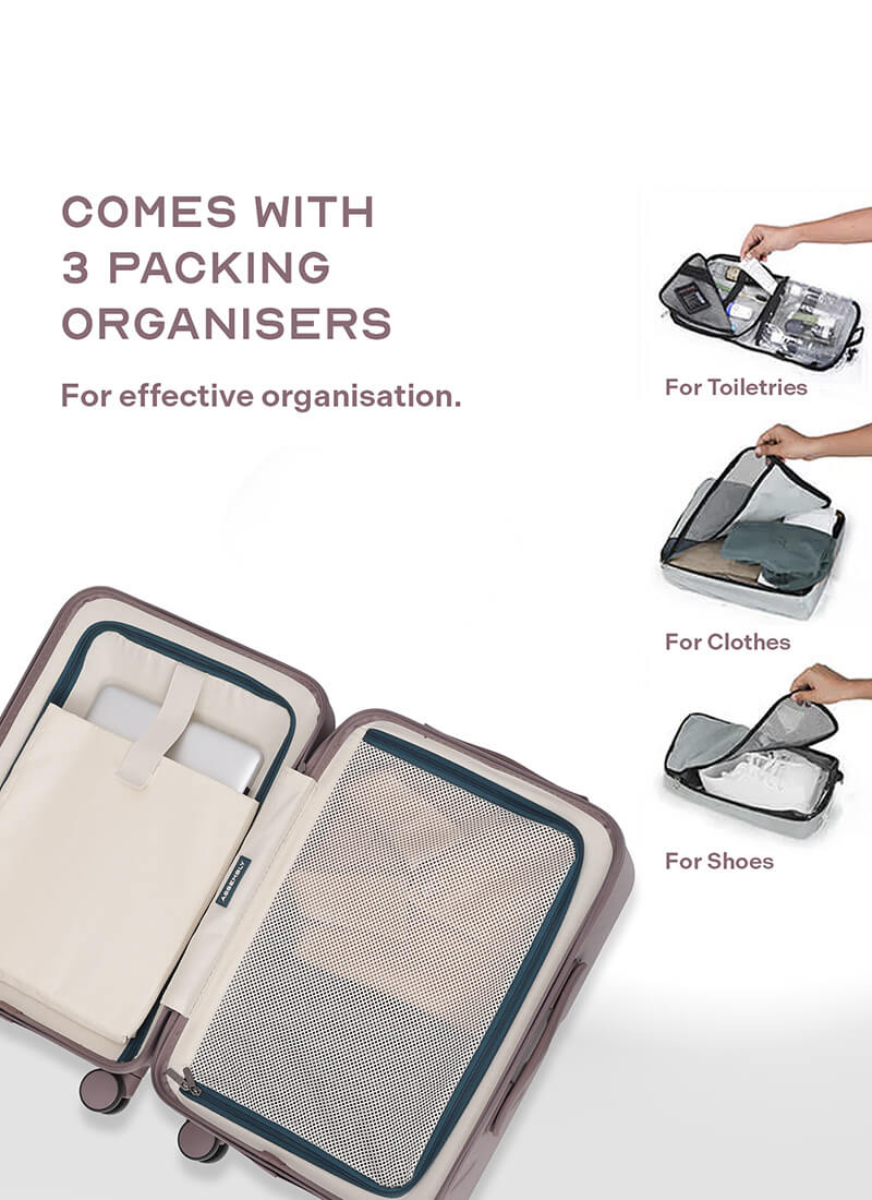 Flowe Combo | Brown | Medium+Large Hard Luggage