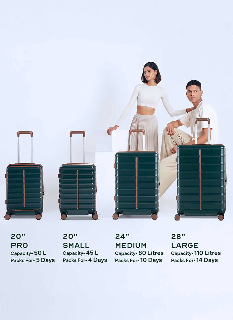 OdysseyPro Combo Set of 3 | Forest | CabinPro+Medium+Large Hard Luggage