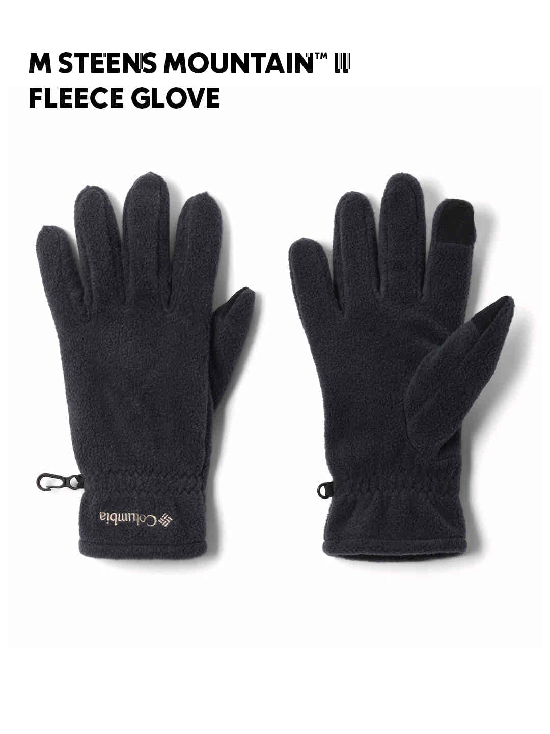 Columbia Mens Black M Steens Mountain II Fleece Gloves