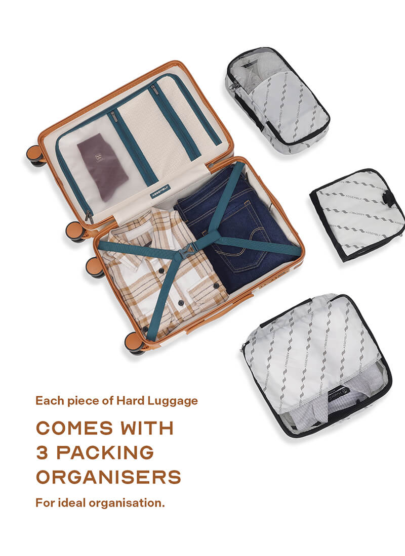 Iris Combo | Beige | Cabin+Large Hard Luggage