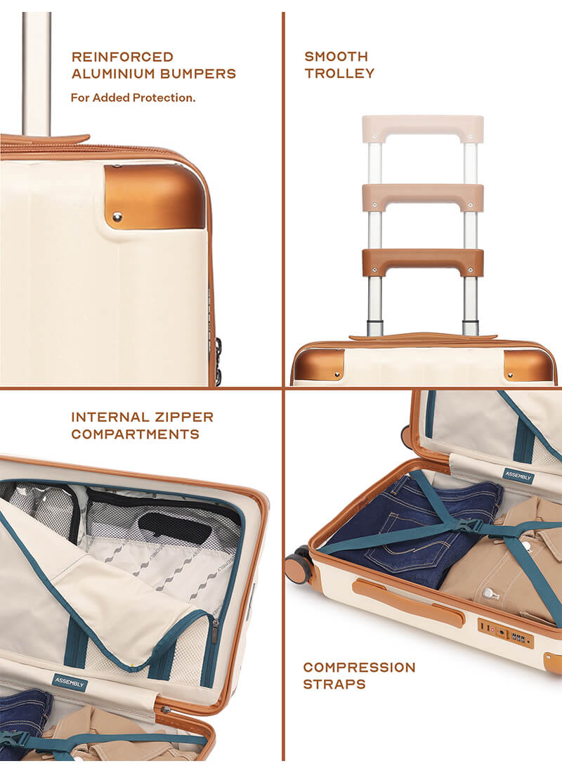 Iris Combo | Beige | Medium+Large Hard Luggage