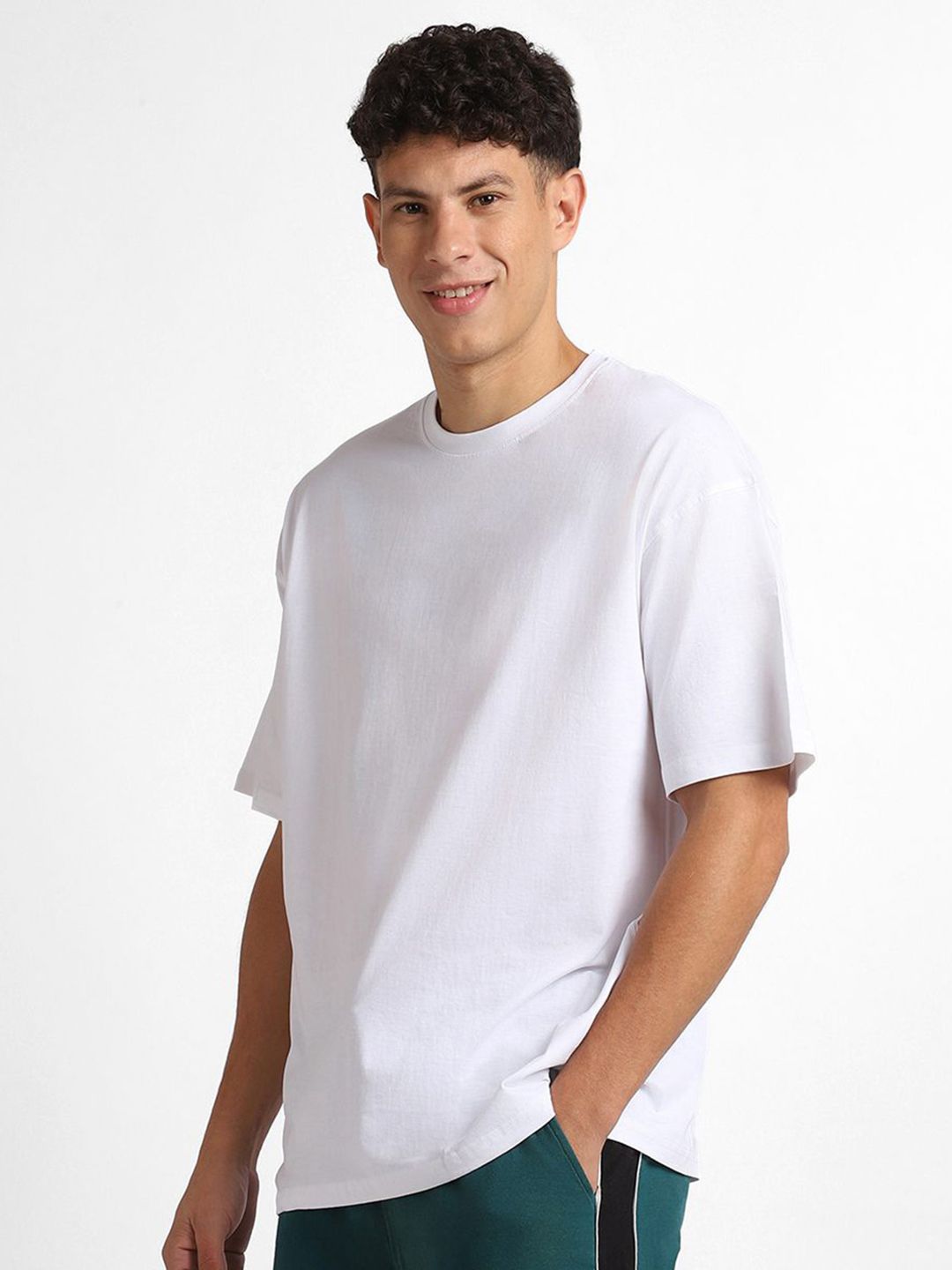NOBERO Men Pack of 2 Oversized Round Neck Cotton T-shirt
