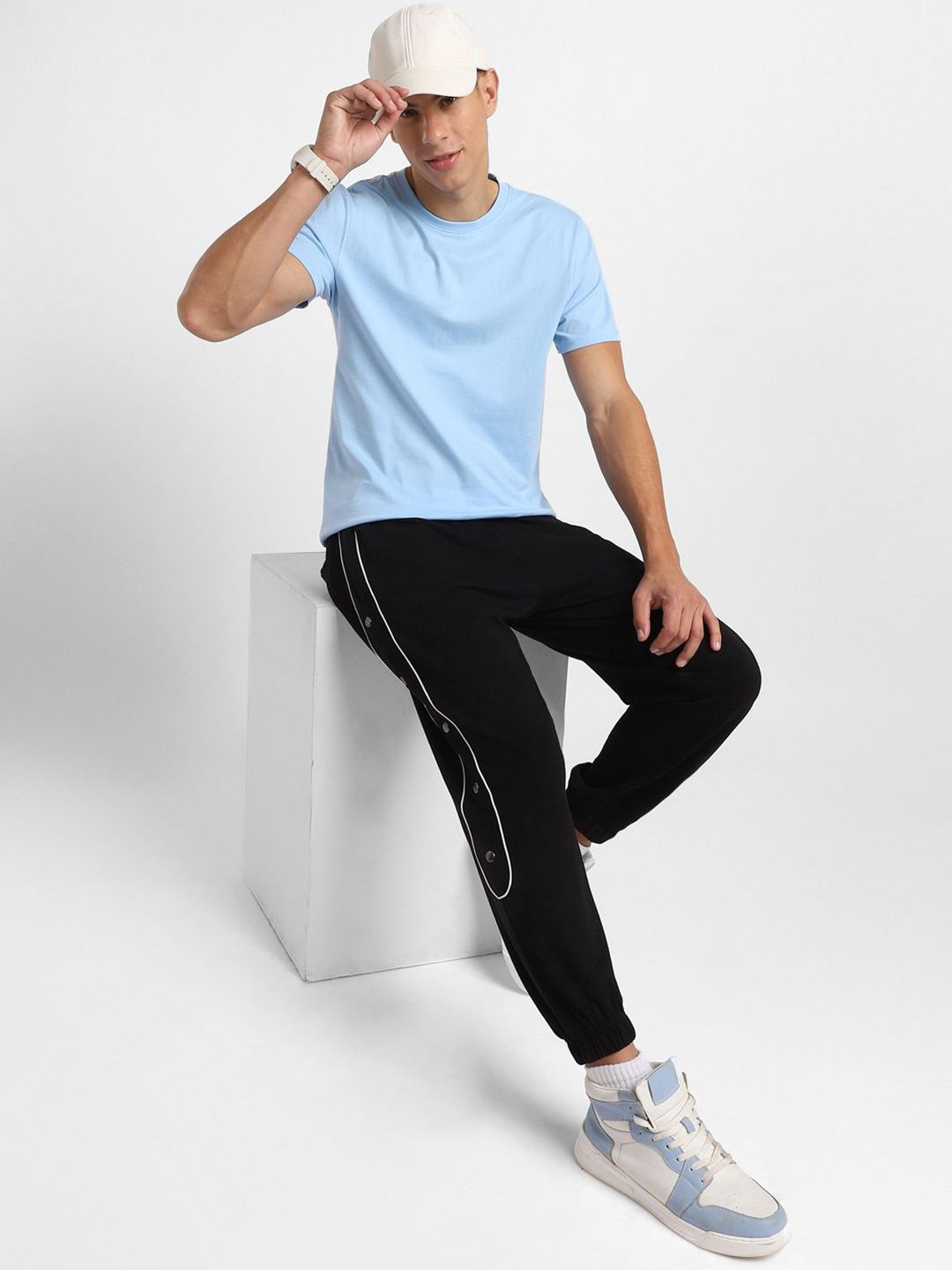 NOBERO Men Pack of 3 Round Neck Cotton T-shirt