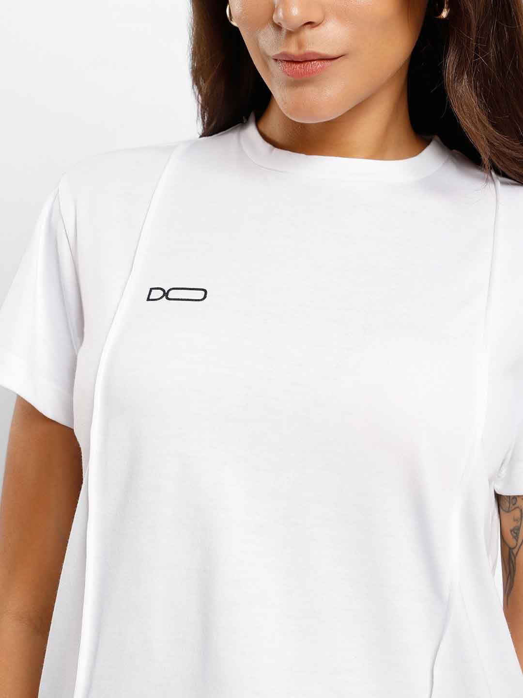 NOBERO Women High Neck Regular Sleeves Cotton T-Shirt