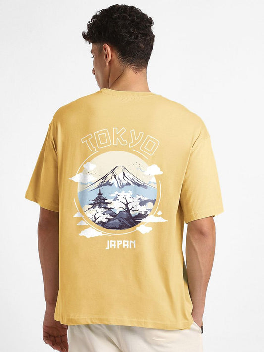 NOBERO Men Oversized Graphic Printed Cotton T-shirt