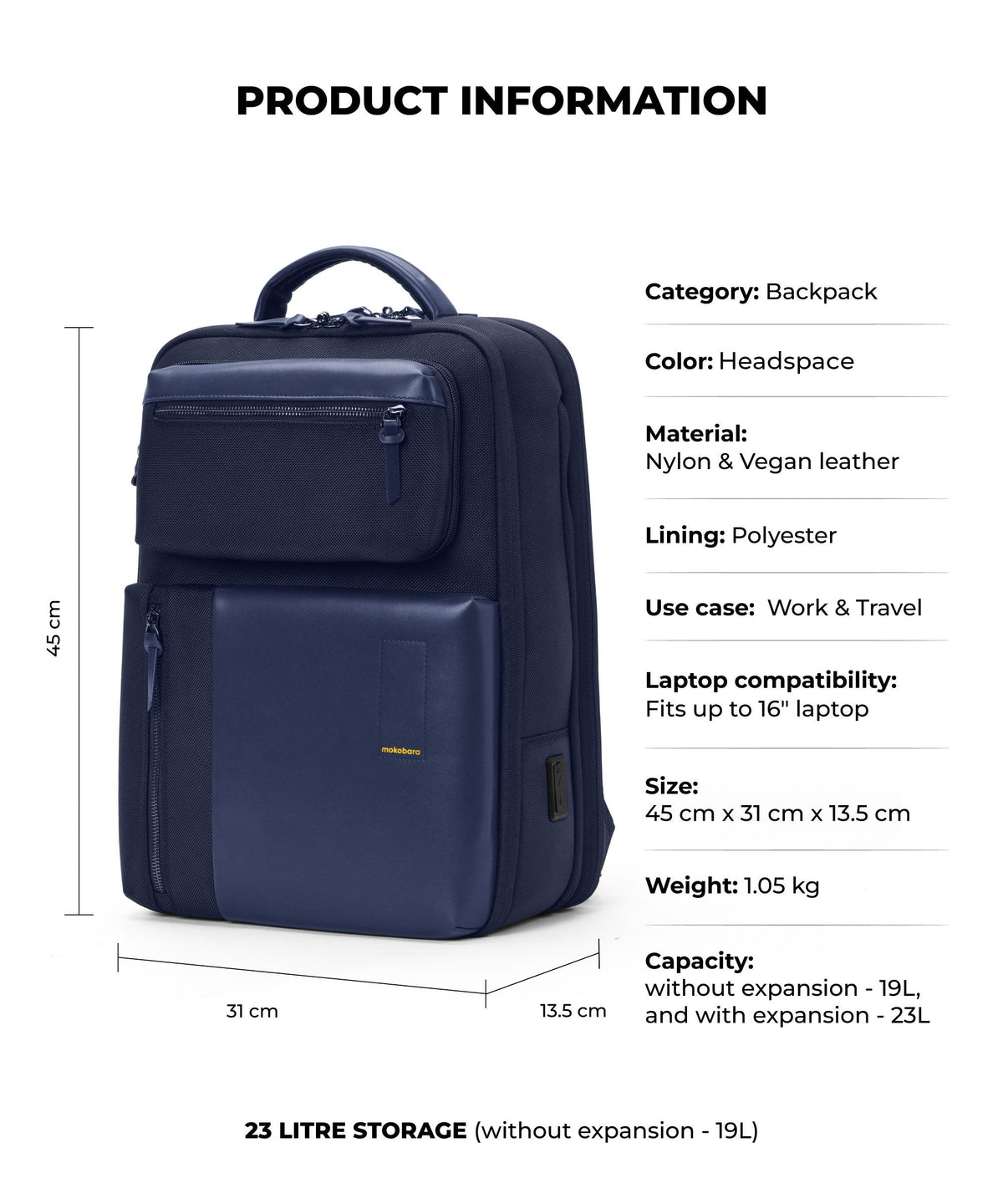 The Overnighter Backpack Unisex Multipurpose Laptop Backpack_Headspace