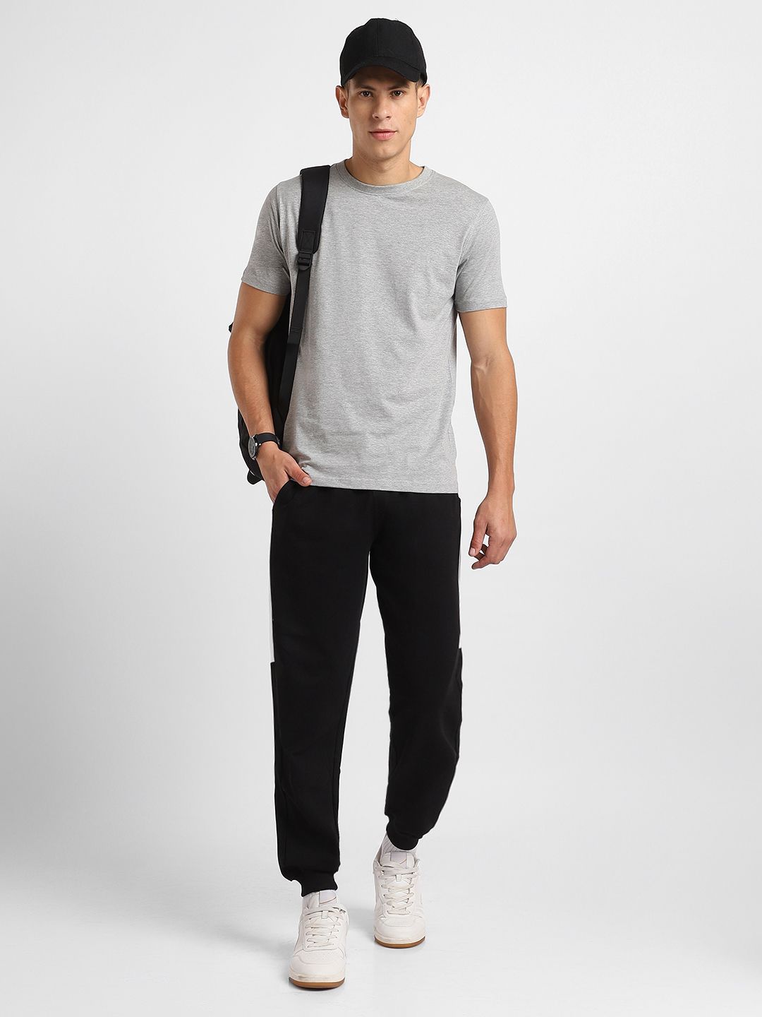 NOBERO Pack of 3 Men Round Neck Solid Cotton T-shirt Blue