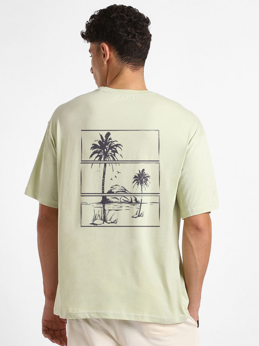 NOBERO Men Oversized Graphic Printed Cotton T-Shirt