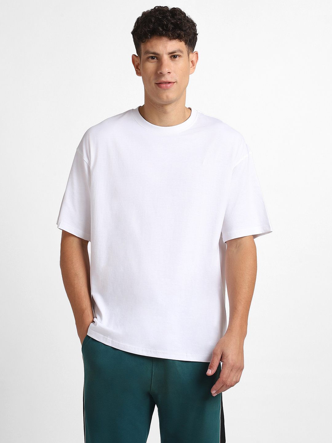 NOBERO Men Pack of 2 Oversized Round Neck Cotton T-shirt