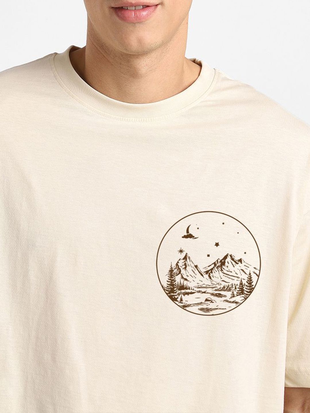 NOBERO Men Oversized Graphic Printed Cotton T-Shirt