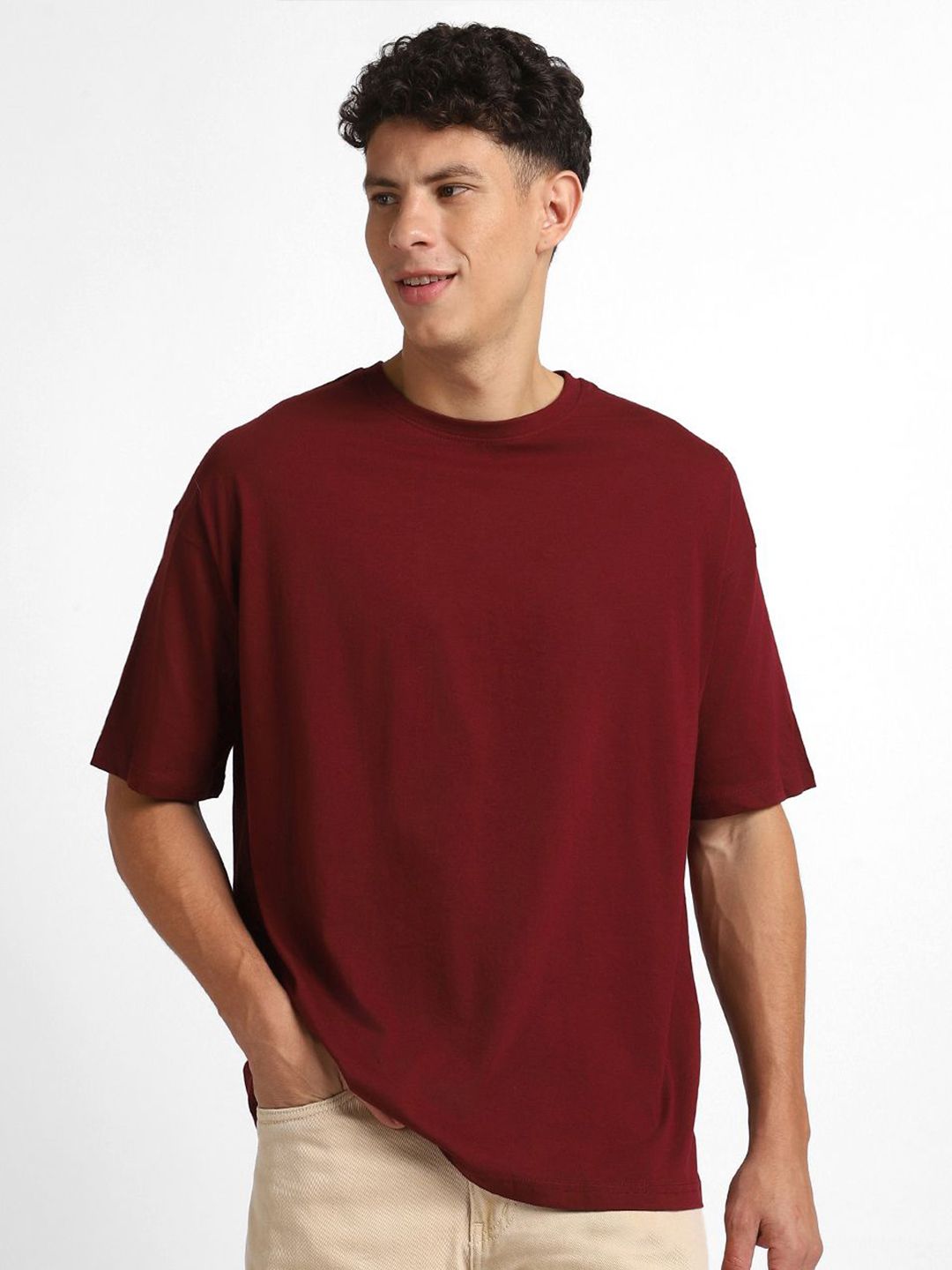 NOBERO Men Oversized Graphic Printed Cotton T-shirt