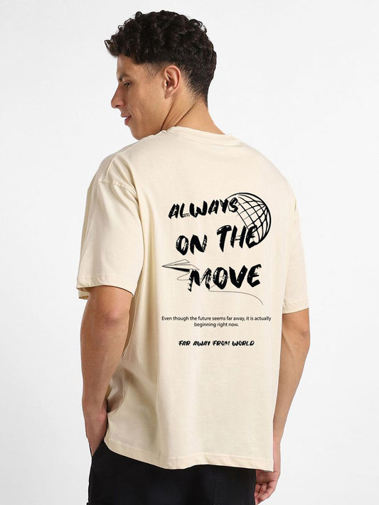 NOBERO Men Oversized Typography Printed Cotton T-shirt