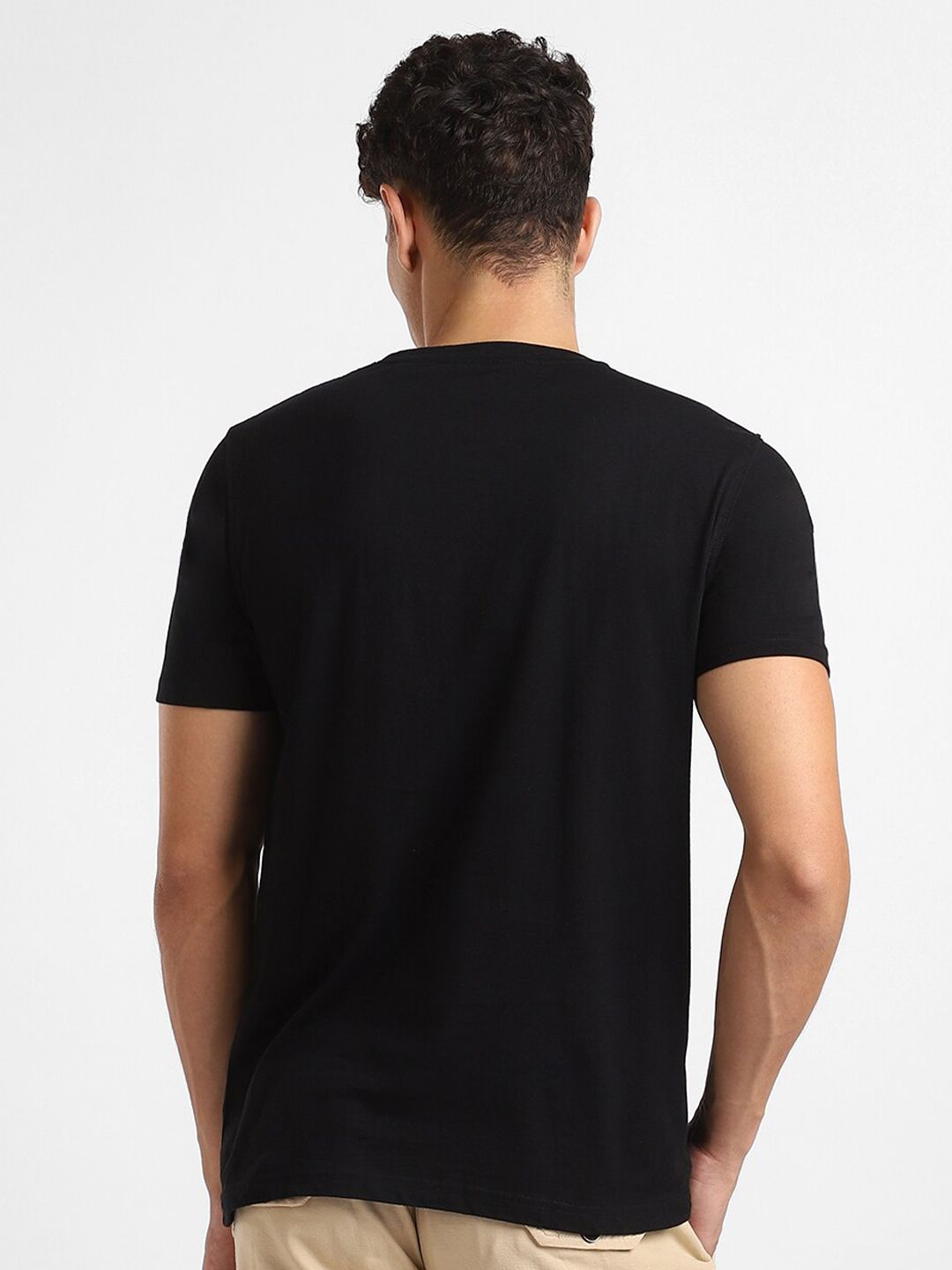 NOBERO Pack of 3 Men Round Neck Solid Cotton T-shirt Blue