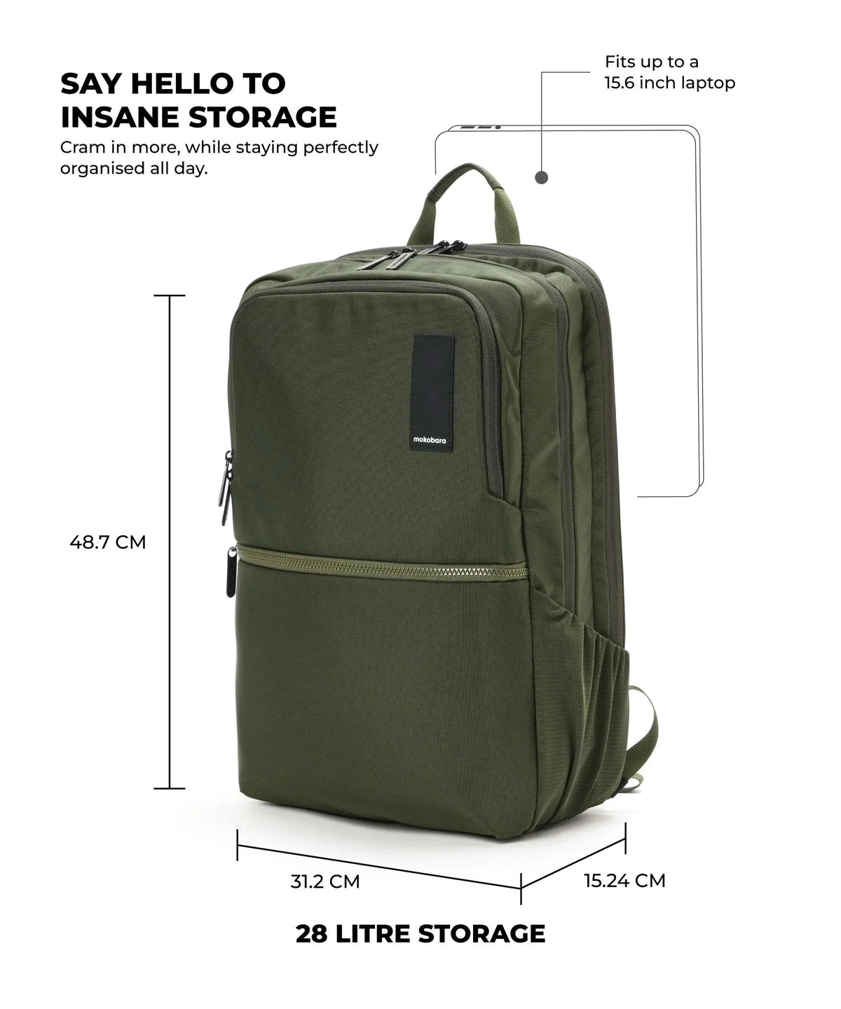 The Kaleido Backpack for Work, Travel, and Daily Use_Seaweed Green