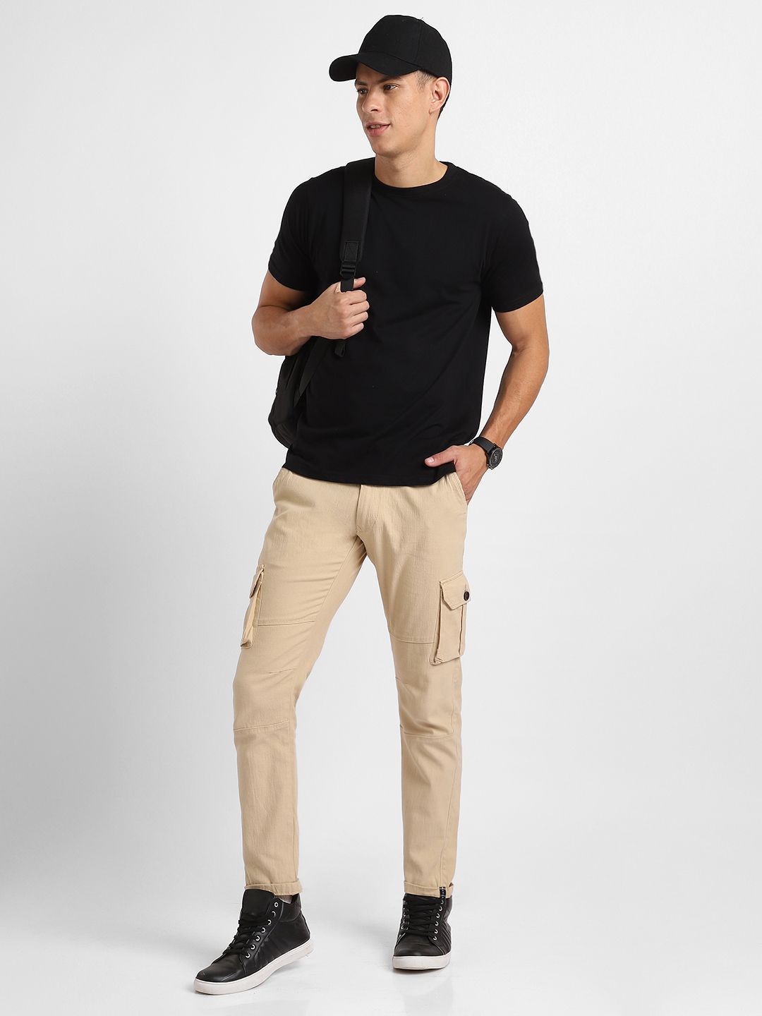 NOBERO Pack of 3 Men Round Neck Solid Cotton T-shirt