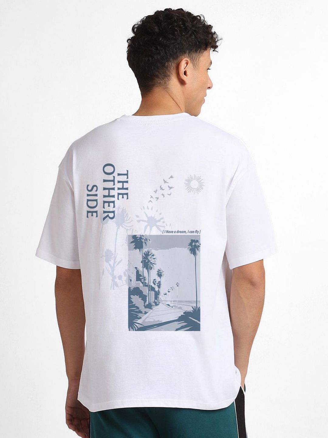 NOBERO Men Oversized Graphic Printed Cotton T-shirt