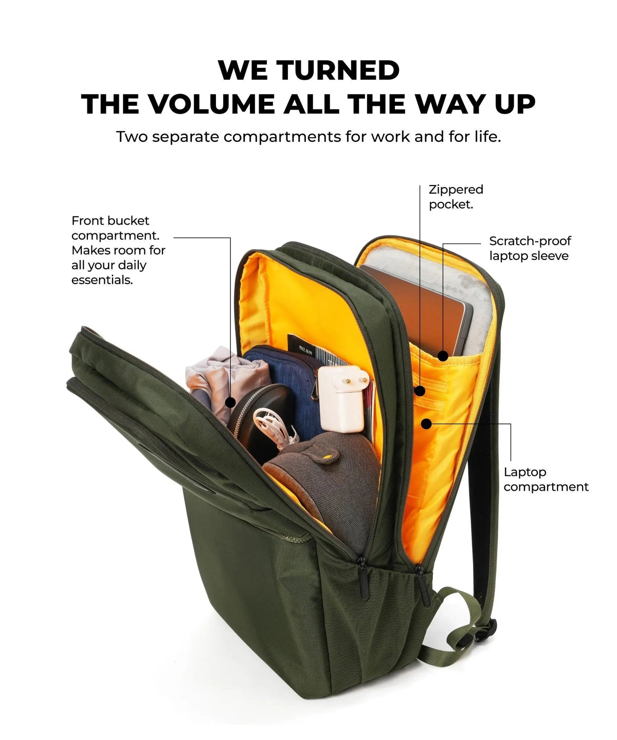 The Kaleido Backpack for Work, Travel, and Daily Use_Seaweed Green