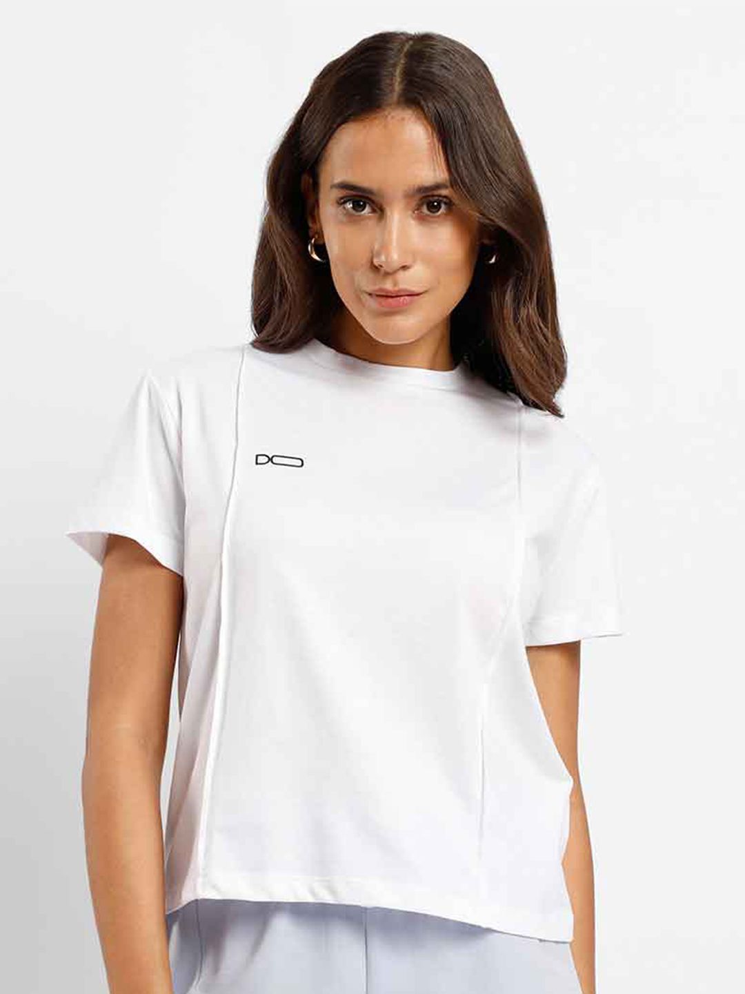 NOBERO Women High Neck Regular Sleeves Cotton T-Shirt