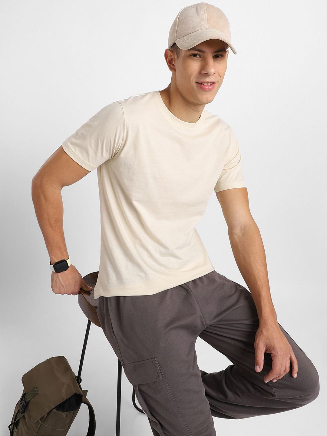 NOBERO Men Pack of 3 Round Neck Cotton T-Shirt