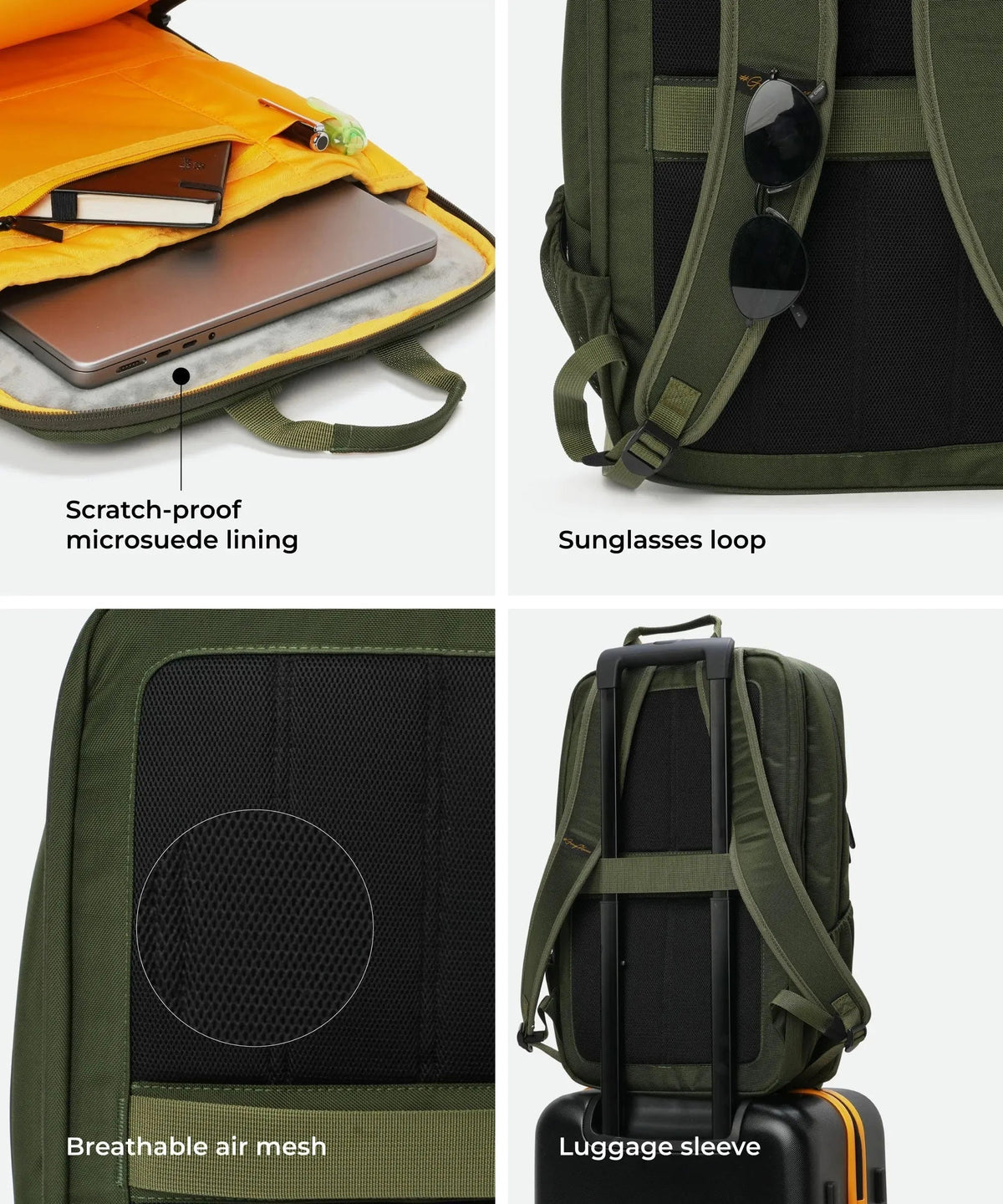The Kaleido Backpack for Work, Travel, and Daily Use_Seaweed Green