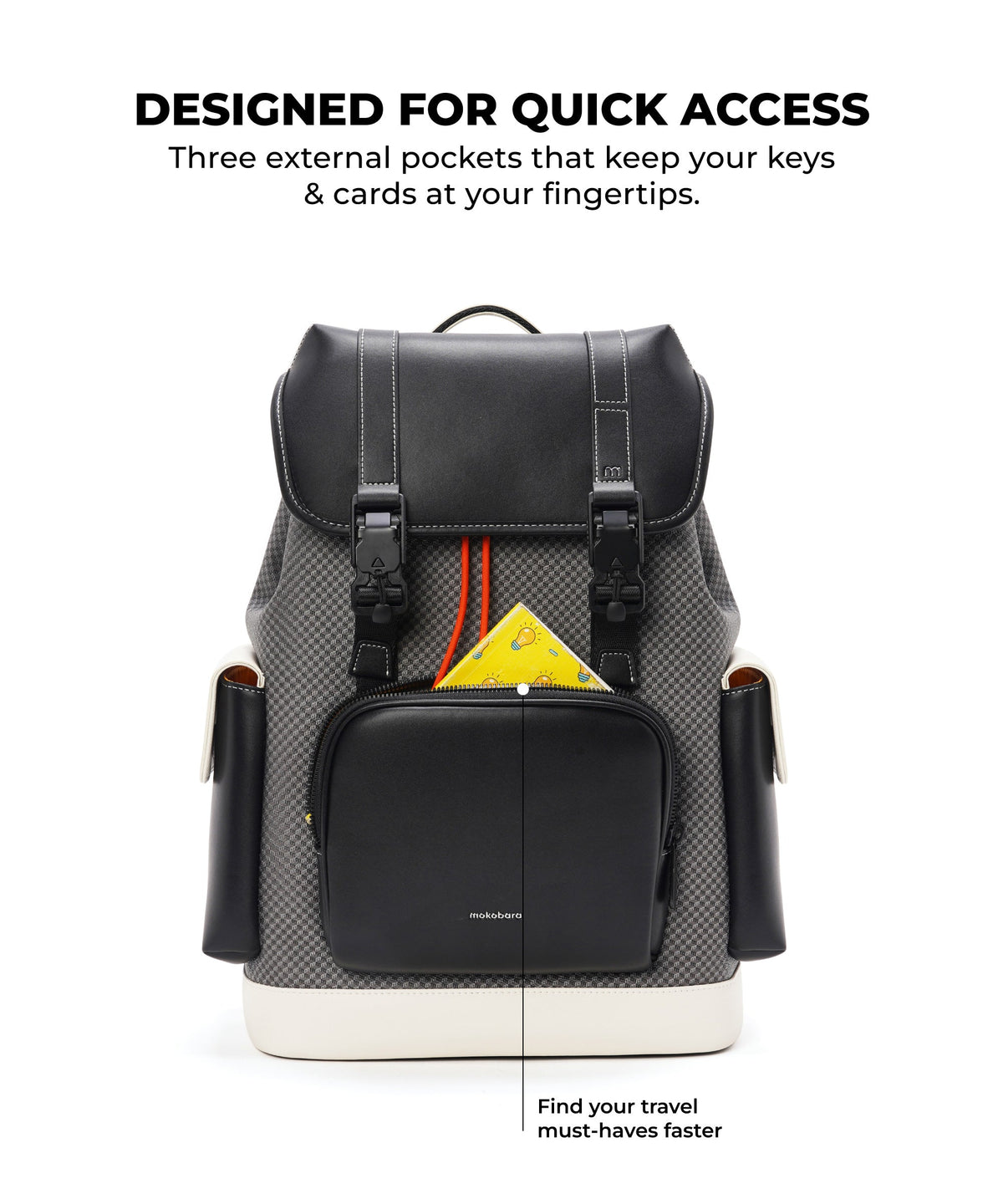 Teriyaki Backpack, Vegan Leather Trims_Black Sesame