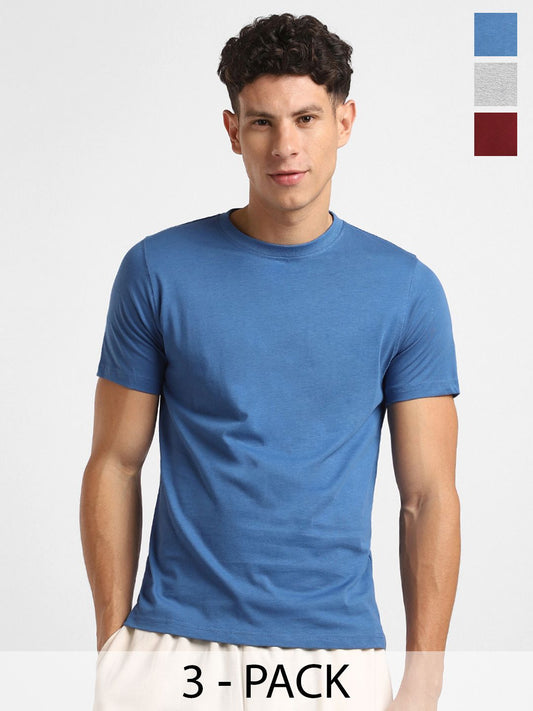 NOBERO Men Pack of 3 Cotton T-Shirt