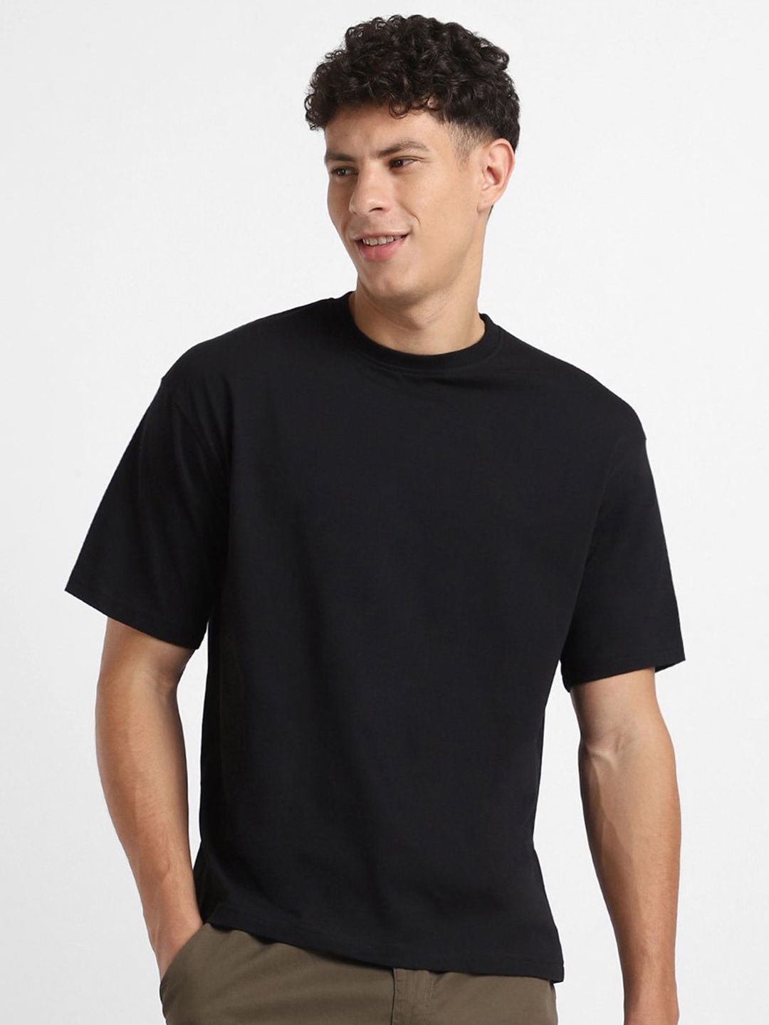 NOBERO Men Pack of 2 Oversized Round Neck Cotton T-shirt