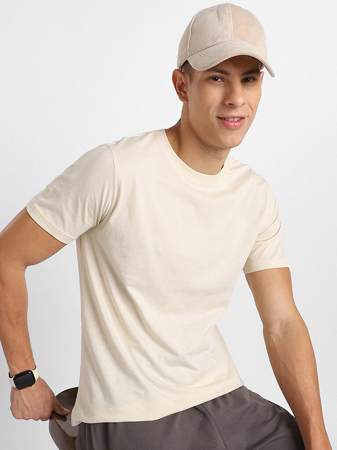NOBERO Men Pack of 3 Round Neck Cotton T-shirt