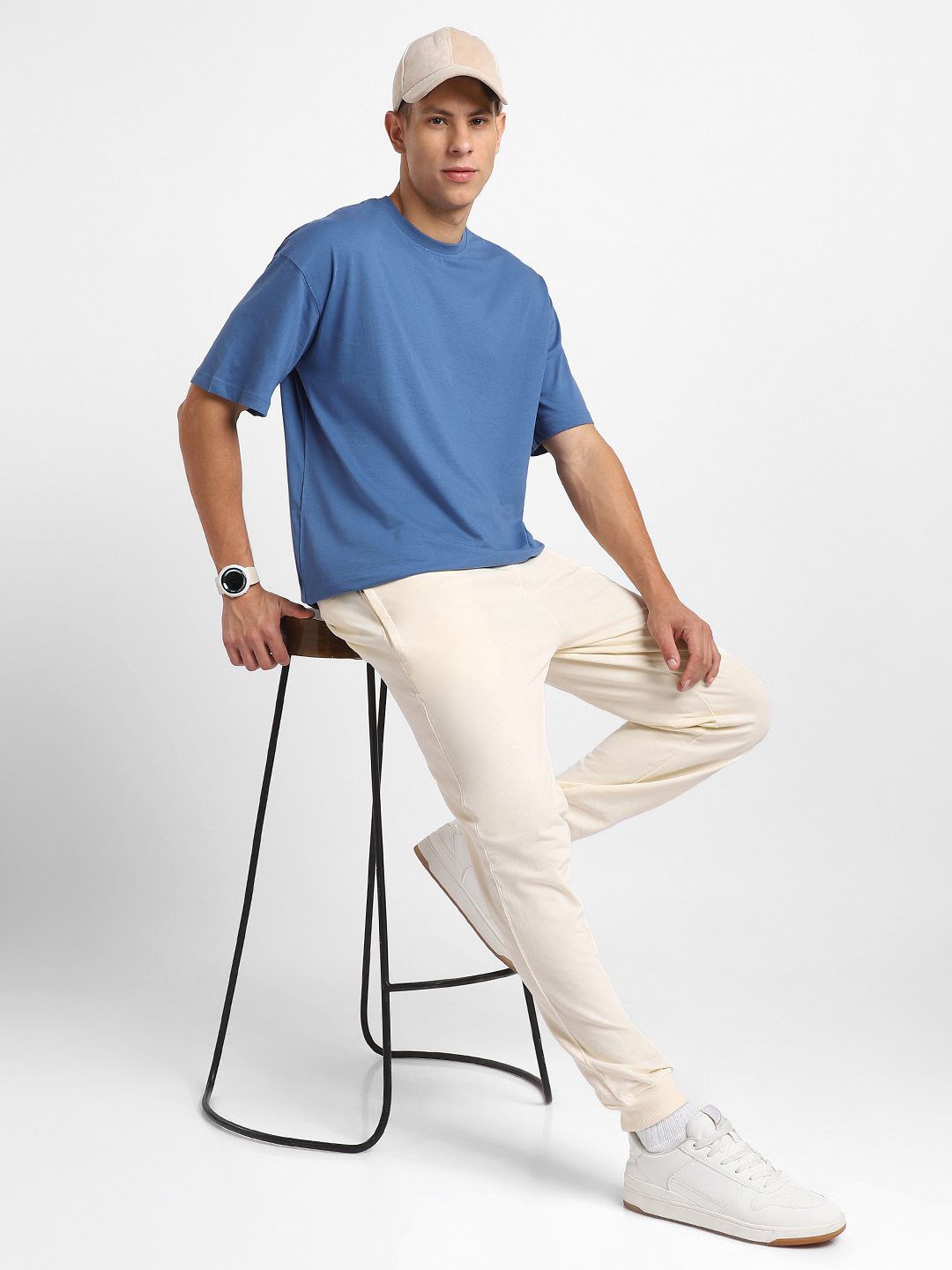 NOBERO Men Pack of 2 Oversized Round Neck Cotton T-shirt