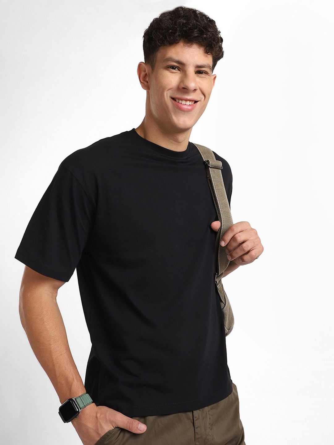 NOBERO Men Pack of 2 Oversized Round Neck Cotton T-shirt