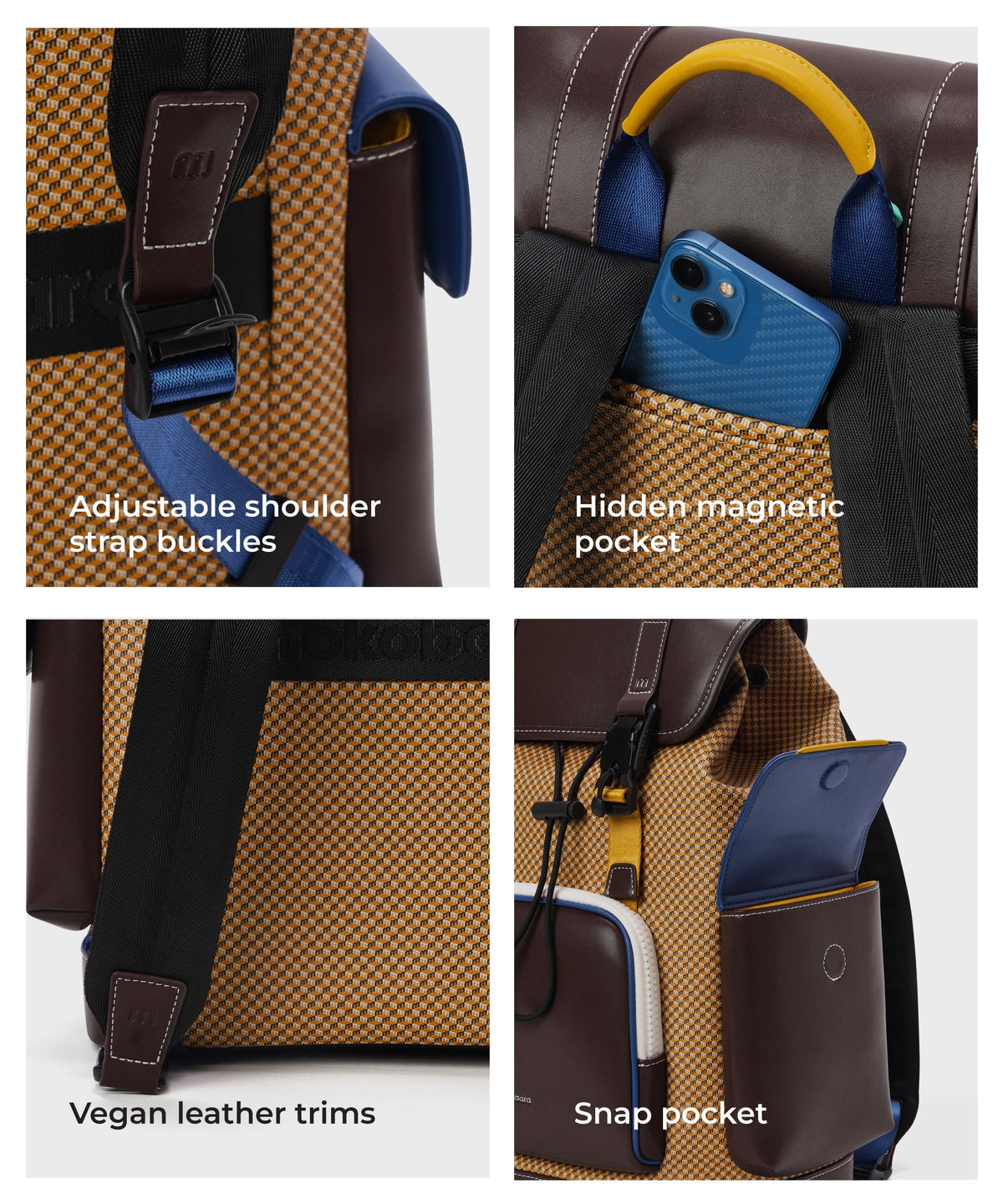 Teriyaki Backpack, Signature Coated Canvas & Vegan Leather Trims_Tofu