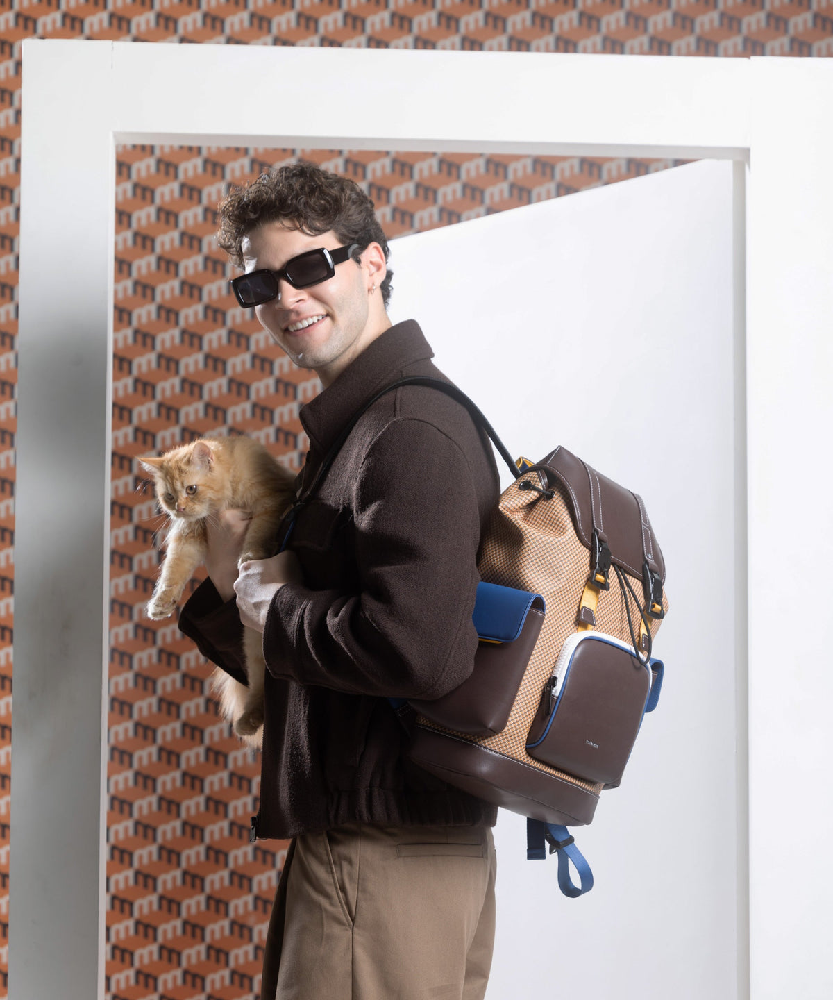 Teriyaki Backpack, Signature Coated Canvas & Vegan Leather Trims_Tofu