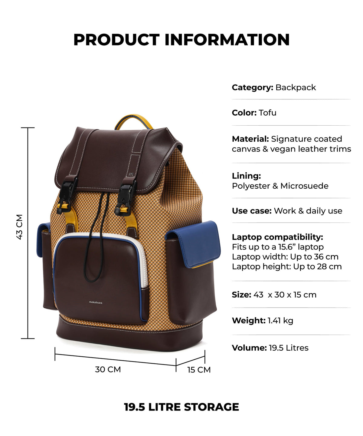 Teriyaki Backpack, Signature Coated Canvas & Vegan Leather Trims_Tofu